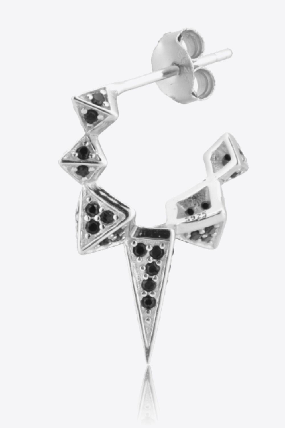 Geometric Zircon Decor 925 Sterling Silver Earrings