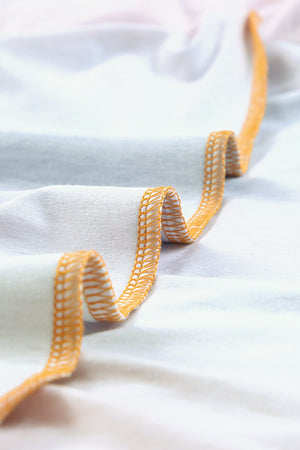 Yellow Gradient Tie-Dye Open Front Mid-Length Cardigan
