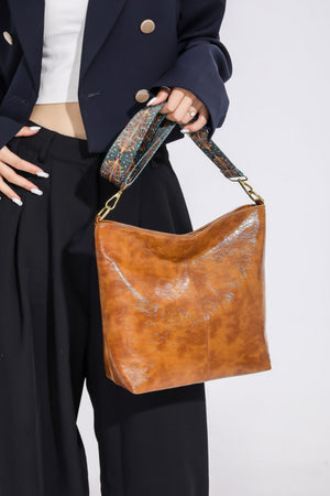 Faux Leather Shoulder Bag