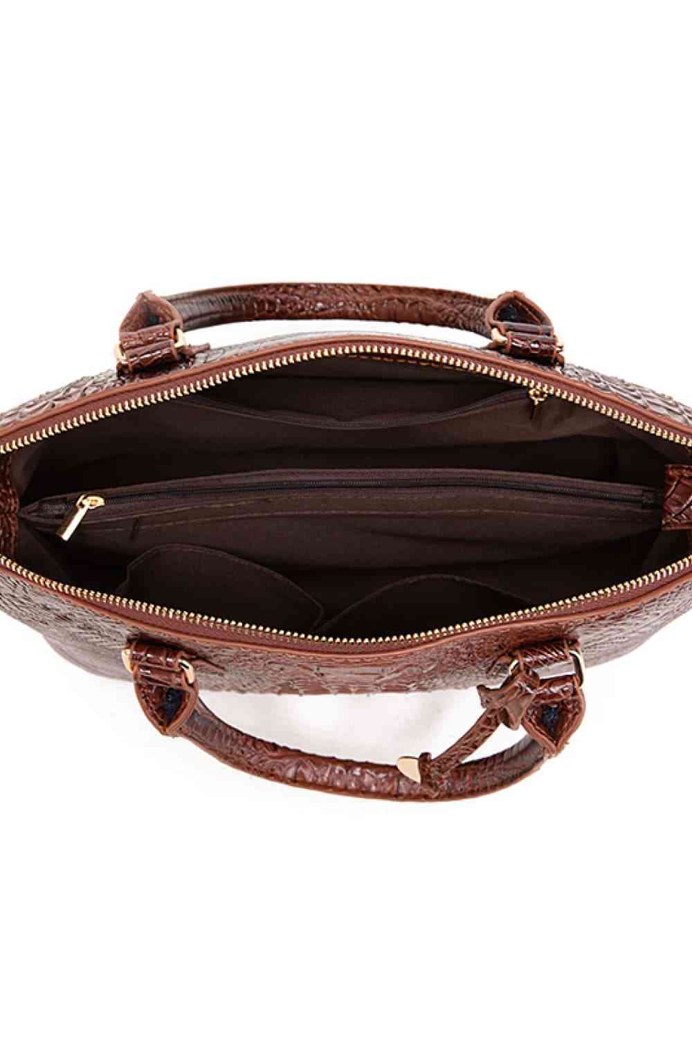 Embossed Faux Leather Handbag