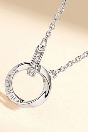 Zircon Decor 999 Sterling Silver and 18K Gold-Plated Necklace