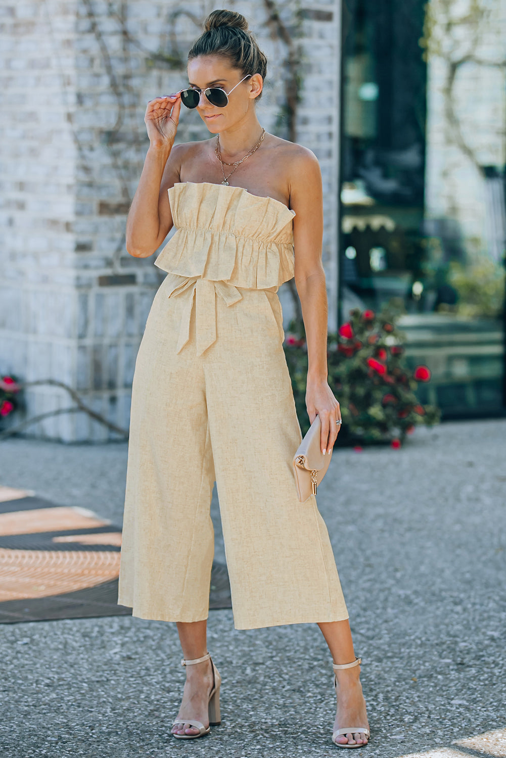 Printed Strapless Wide Leg Jumpsuit – The Gypsy Den