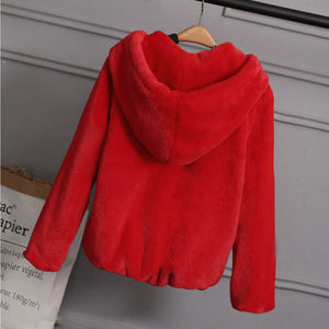 Zipper Fleece Lined Long Sleeve Hooded Jacket