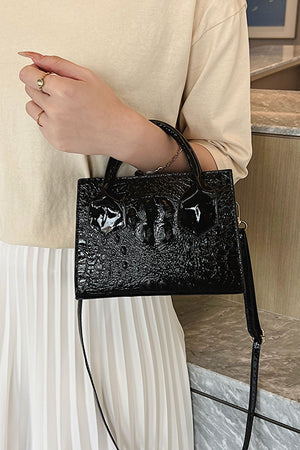 Textured Faux Leather Crossbody Bag