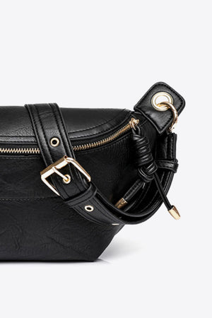 Faux Leather Chain Strap Crossbody Bag