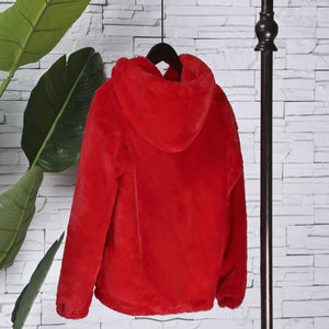 Zipper Fleece Lined Long Sleeve Hooded Jacket