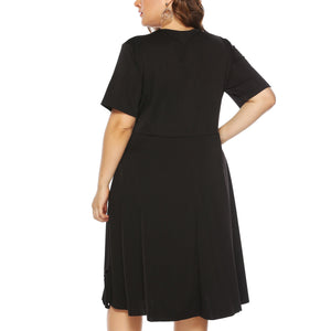Plus Size Women's Cutout Short-Sleeved Dress
