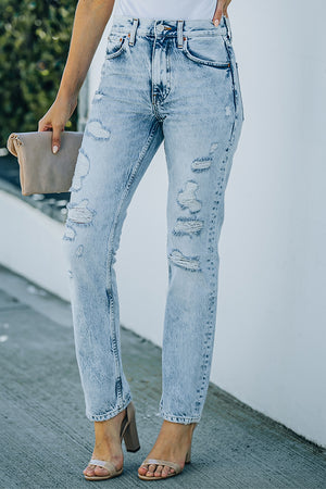 Distressed Denim Jeans | Denim Jeans With Pocket | SCULPTURA® Couture