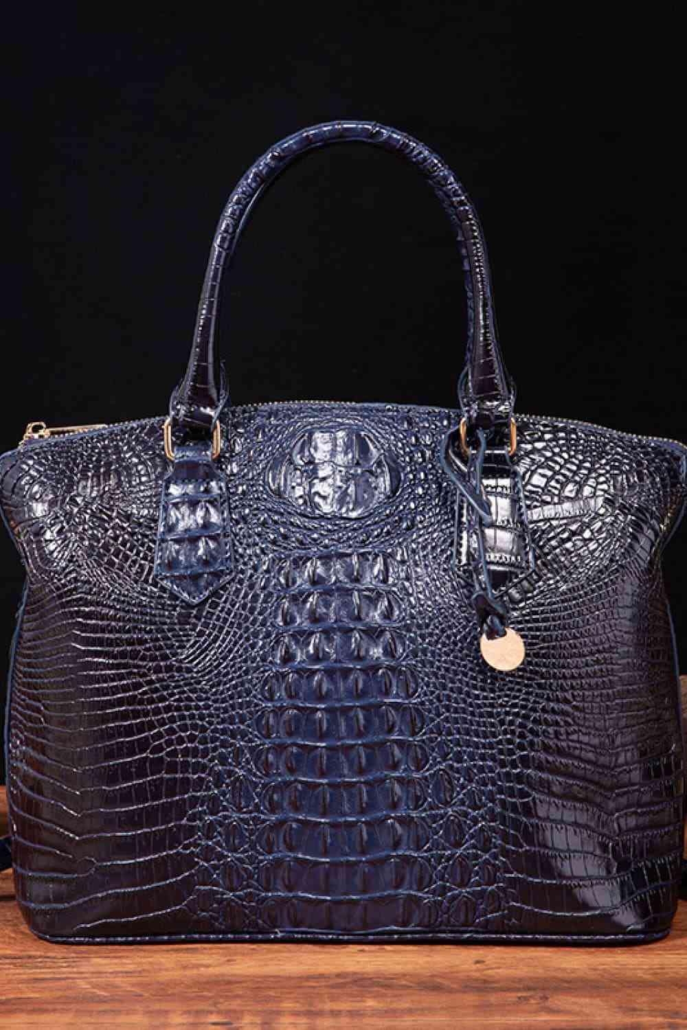 Vegan Leather Croc Embossed Handbag