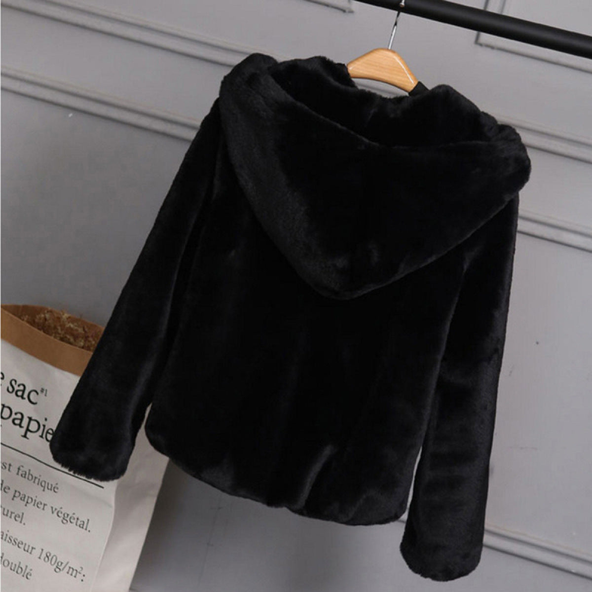 Zipper Fleece Lined Long Sleeve Hooded Jacket